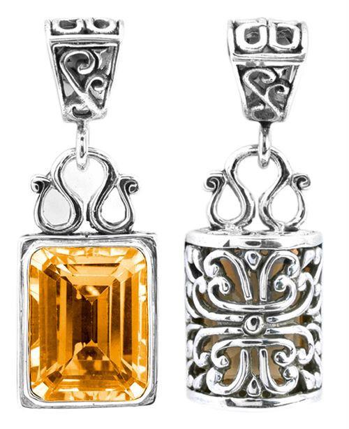 AP-1041-CT Sterling Silver Pendant With Citrine Q. Jewelry Bali Designs Inc 