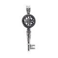 Wholesale sterling silver key pendant with Bali floral design, handcrafted 925 silver jewelry for bulk orders