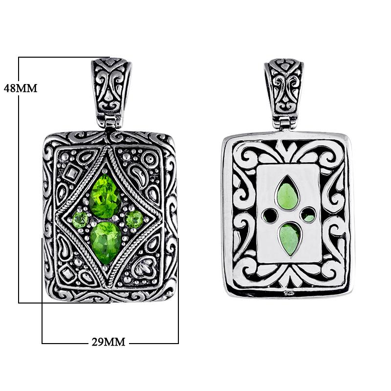 AP-1056-PR Sterling Silver Pendant With Peridot Jewelry Bali Designs Inc 