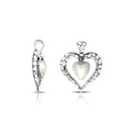Wholesale sterling silver heart pendant with Pearl centerpiece, handcrafted Bali textured 925 silver jewelry for bulk orders