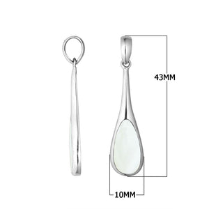 Wholesale sterling silver teardrop pendant with Mother of Pearl inlay, handcrafted Bali 925 silver jewelry for bulk orders