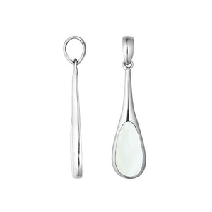 Wholesale sterling silver teardrop pendant with Mother of Pearl inlay, handcrafted Bali 925 silver jewelry for bulk orders