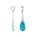 Wholesale sterling silver teardrop pendant with turquoise shell inlay, handcrafted Bali 925 silver jewelry for bulk orders