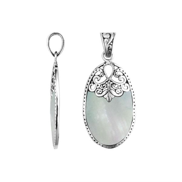 AP-1130-MOP Sterling Silver Pendant With Mother Of Pearl Jewelry Bali Designs Inc 