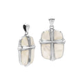 Wholesale sterling silver cross pendant with luminous mother of pearl inlay, handcrafted Bali artisan jewelry for bulk buyers.