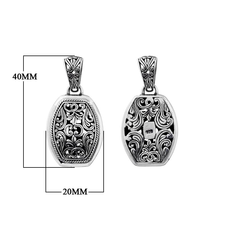 AP-6007-S Sterling Silver Beautiful Designs Pendant With Plain Silver Jewelry Bali Designs Inc 