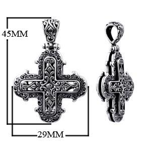 AP-6008-S.S Sterling Silver Cross Shape Small Pendant With Plain Silver Jewelry Bali Designs Inc 