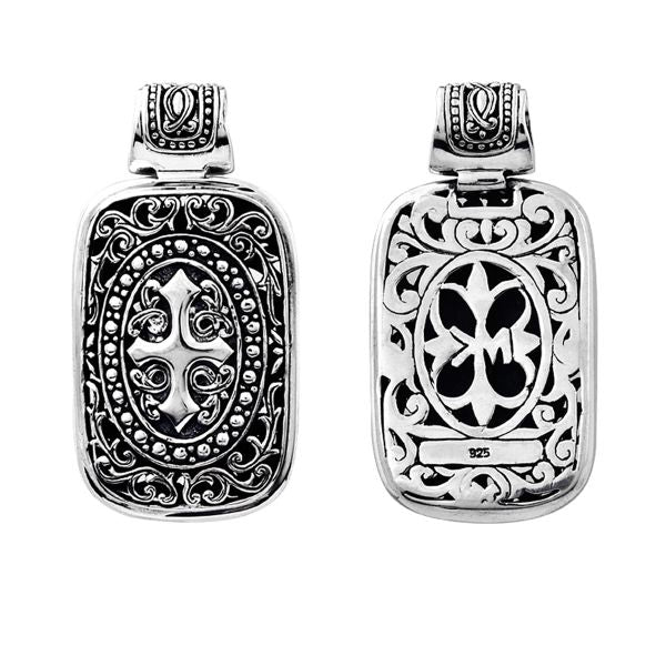 AP-6015-S Sterling Silver Pendant With Plain Silver Jewelry Bali Designs Inc 