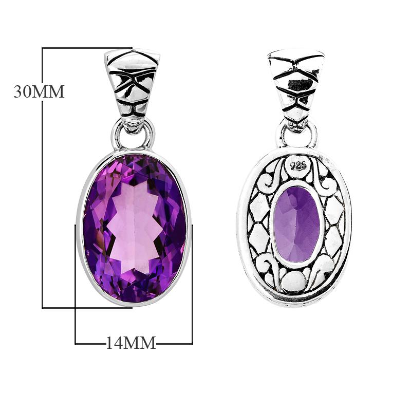 AP-6026-AM Sterling Silver Pendant With Amethyst Q. Jewelry Bali Designs Inc 