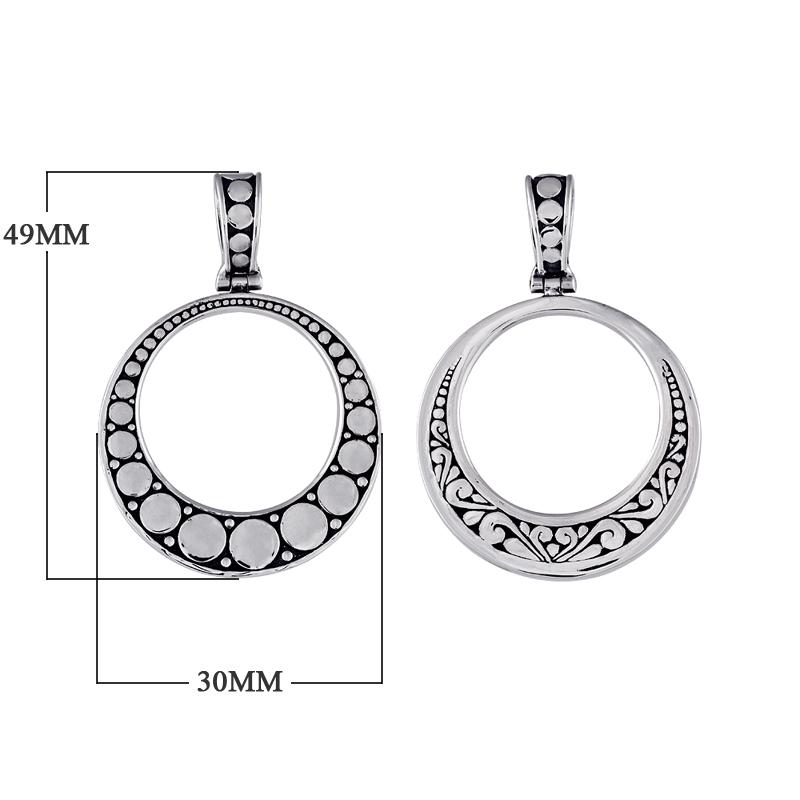 AP-6054-S Sterling Silver Round Dots Design Pendant With Plain Silver Jewelry Bali Designs Inc 