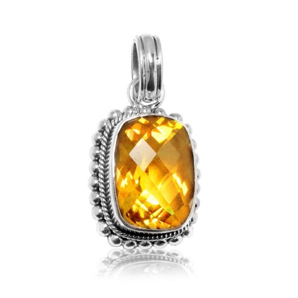 AP-6062-CT Sterling Silver Pendant With Citrine Q. Jewelry Bali Designs Inc 