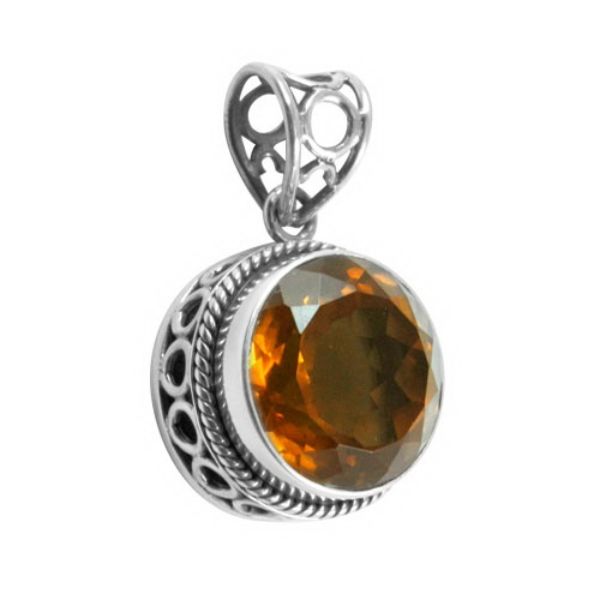 AP-6066-CT Sterling Silver Pendant With Citrine Q. Jewelry Bali Designs Inc 