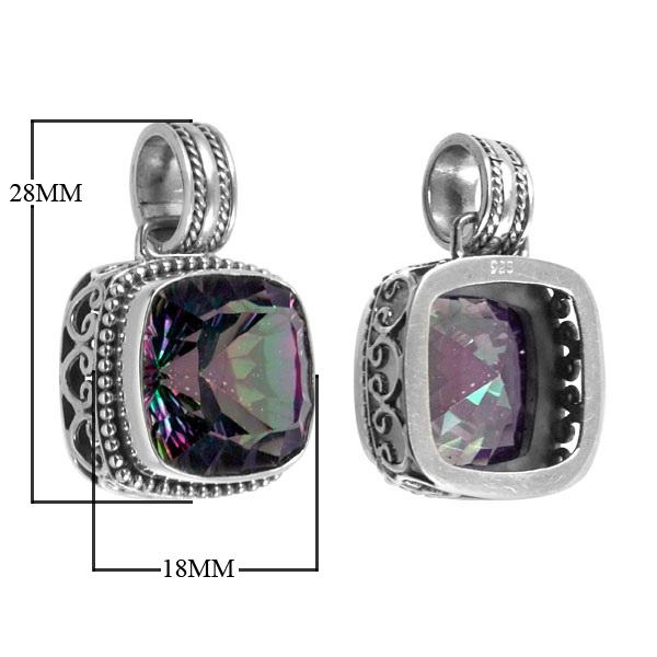 AP-6074-MT Sterling Silver Pendant With Mystic Quartz Jewelry Bali Designs Inc 