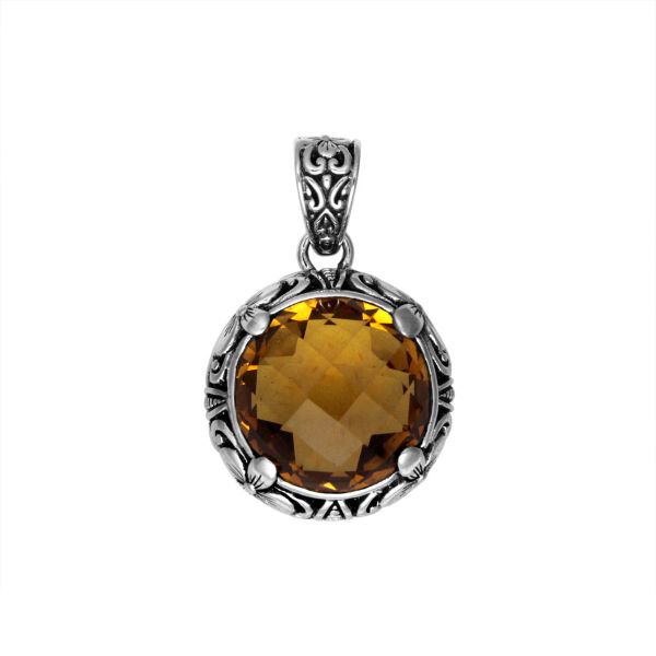 AP-6085-CT Sterling Silver Pendant With Citrine Q. Jewelry Bali Designs Inc 