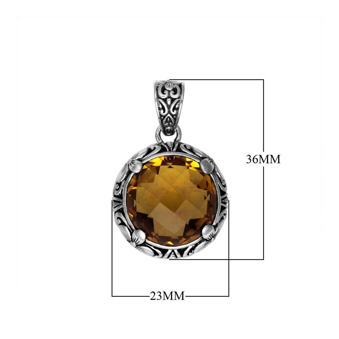 AP-6085-CT Sterling Silver Pendant With Citrine Q. Jewelry Bali Designs Inc 
