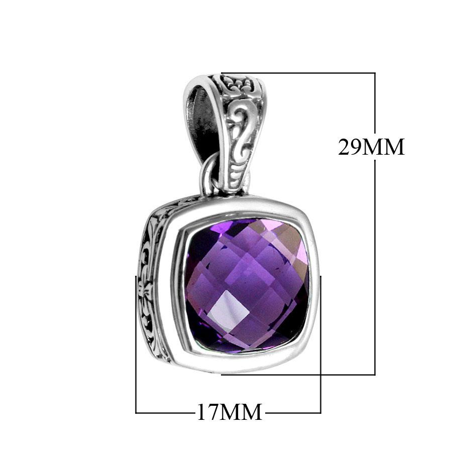 AP-6086-AM Sterling Silver Pendant With Amethyst Q. Jewelry Bali Designs Inc 