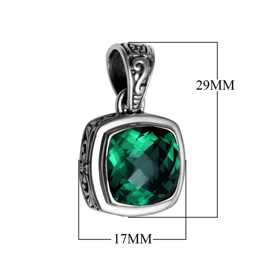 AP-6086-GQ Sterling Silver Pendant With Green Quartz Jewelry Bali Designs Inc 