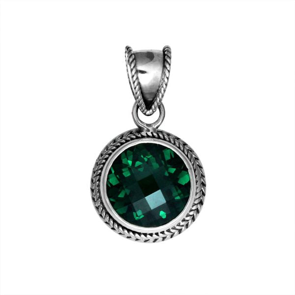 AP-6089-GQ Sterling Silver Pendant With Green Quartz Jewelry Bali Designs Inc 