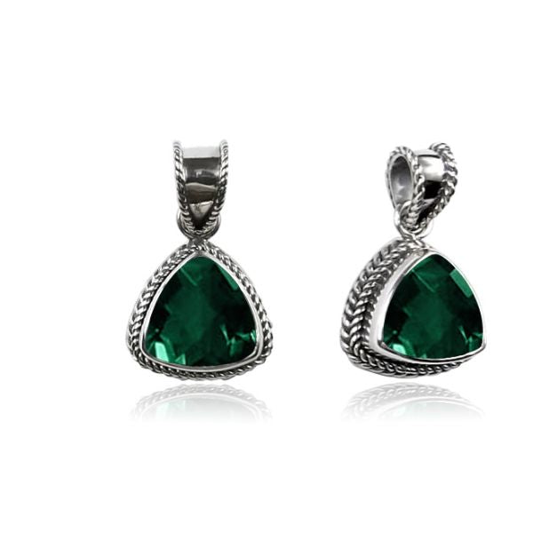 AP-6091-GQ Sterling Silver Pendant With Green Quartz Jewelry Bali Designs Inc 