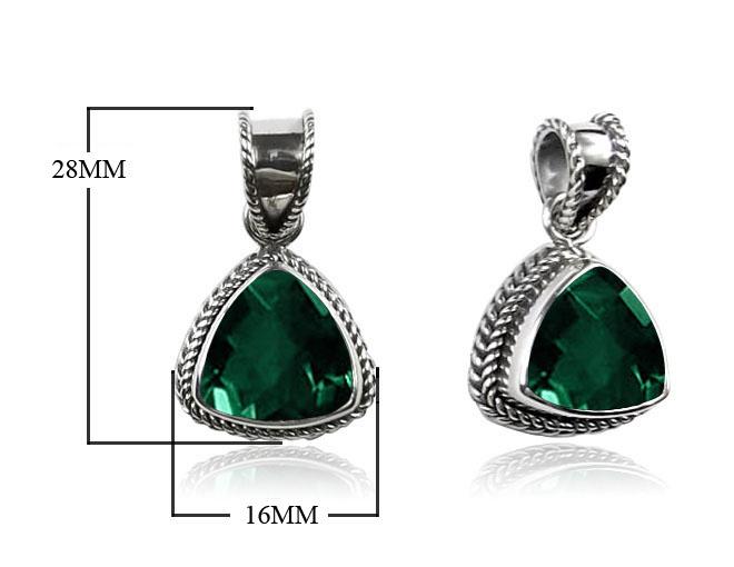 AP-6091-GQ Sterling Silver Pendant With Green Quartz Jewelry Bali Designs Inc 
