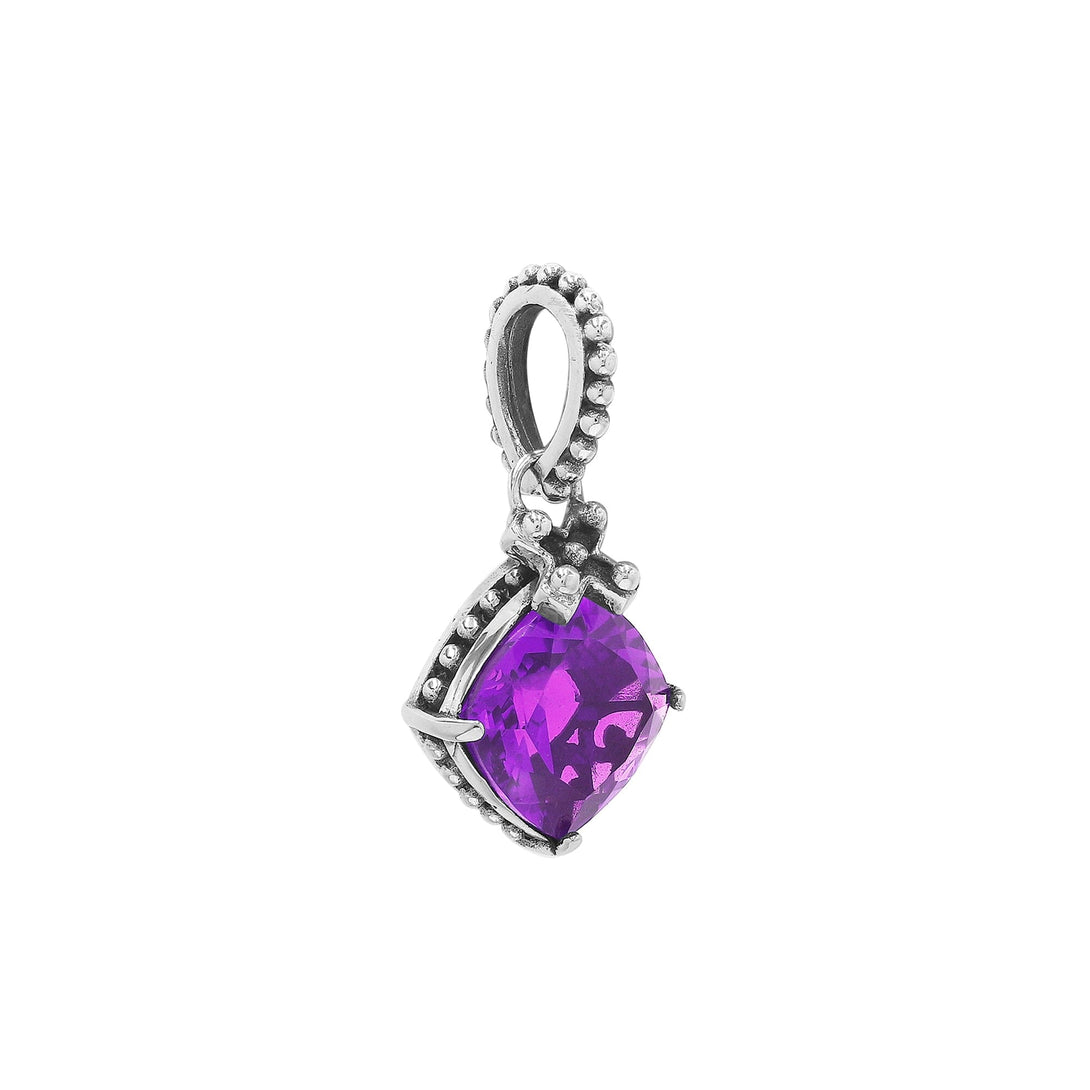 AP-6094-AM Sterling Silver Pendant With Amethyst Jewelry Bali Designs Inc 