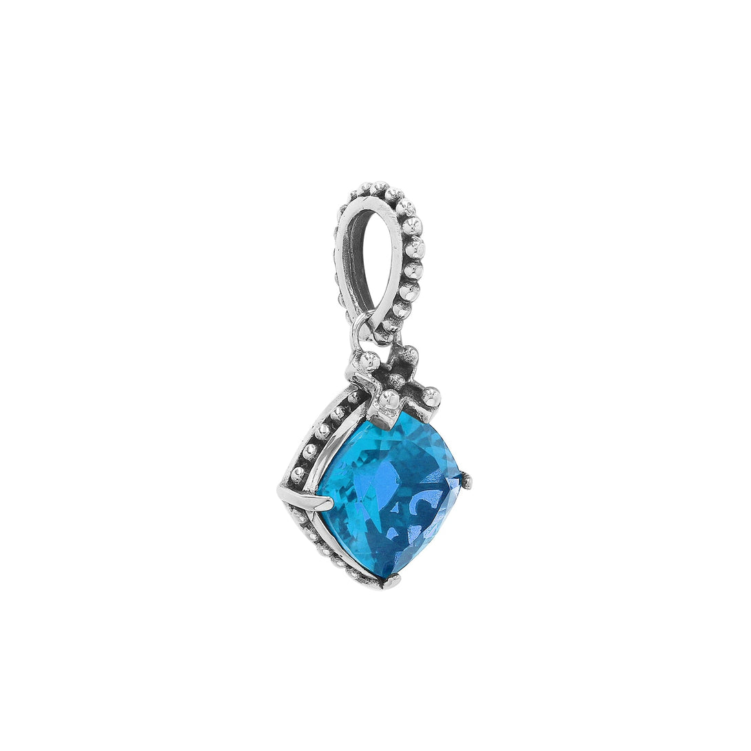 AP-6094-BT Sterling Silver Pendant With Blue Topaz Jewelry Bali Designs Inc 