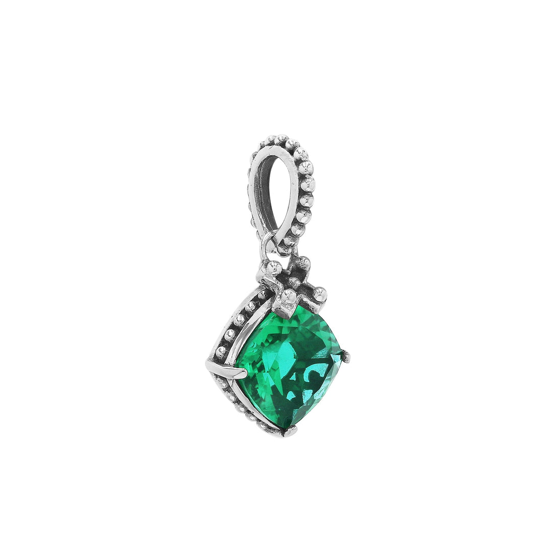 AP-6094-GQ Sterling Silver Pendant With Green Quartz Jewelry Bali Designs Inc 