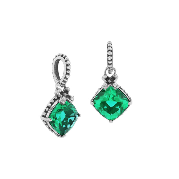 AP-6094-GQ Sterling Silver Pendant With Green Quartz Jewelry Bali Designs Inc 