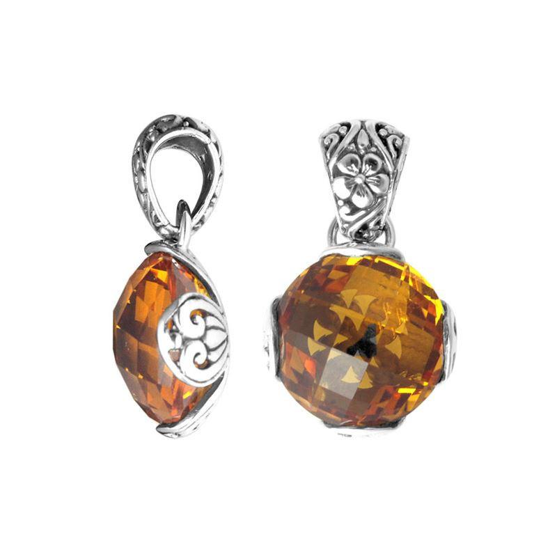 AP-6117-CT Sterling Silver Pendant With Citrine Q. Jewelry Bali Designs Inc 