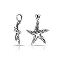 Wholesale sterling silver starfish pendant with oxidized dotted design, handcrafted in Bali.