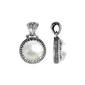Pearl pendant in 925 sterling silver with Balinese handcrafted detailing, wholesale jewelry.