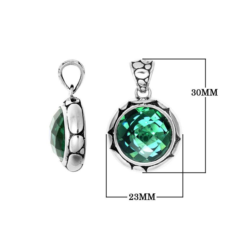 AP-6144-GQ Sterling Silver Pendant With Green Quartz Jewelry Bali Designs Inc 