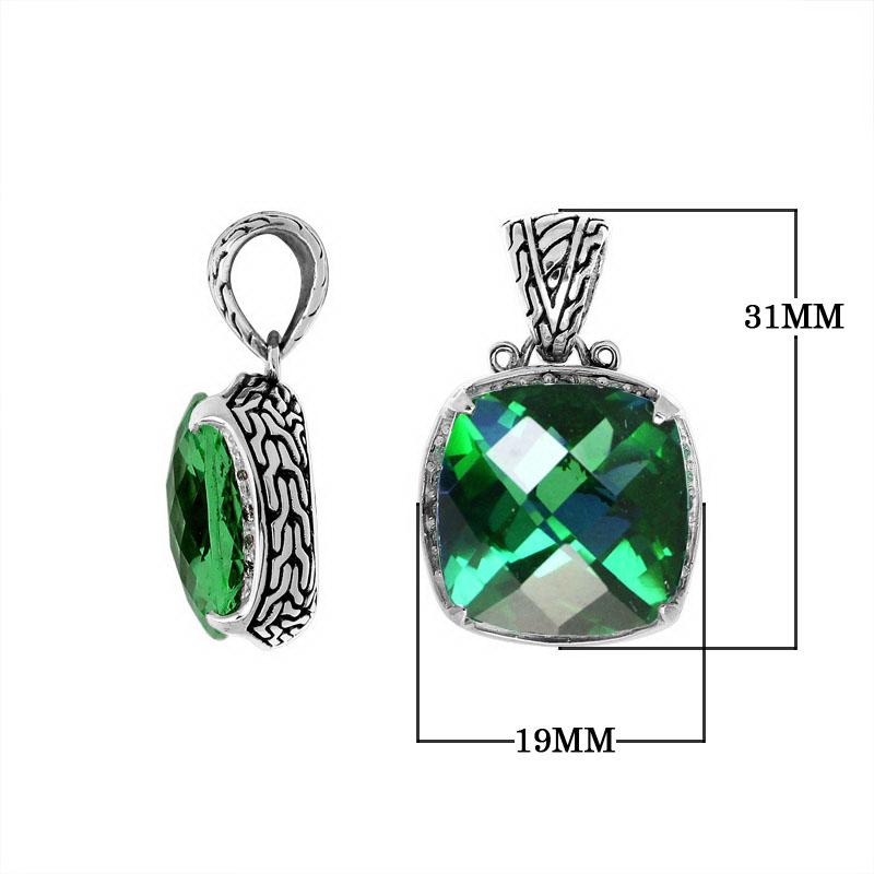 AP-6145-GQ Sterling Silver Pendant With Green Quartz Jewelry Bali Designs Inc 