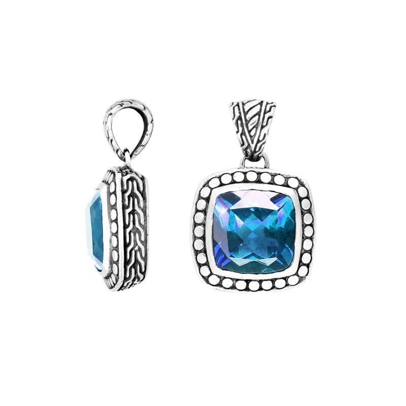 AP-6146-BT Sterling Silver Pendant With Blue Topaz Q. Jewelry Bali Designs Inc 