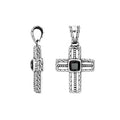 925 silver cross pendant with black onyx centerpiece for wholesale.