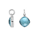 Blue Topaz Quartz 925 silver cushion-cut pendant for bulk jewelry orders