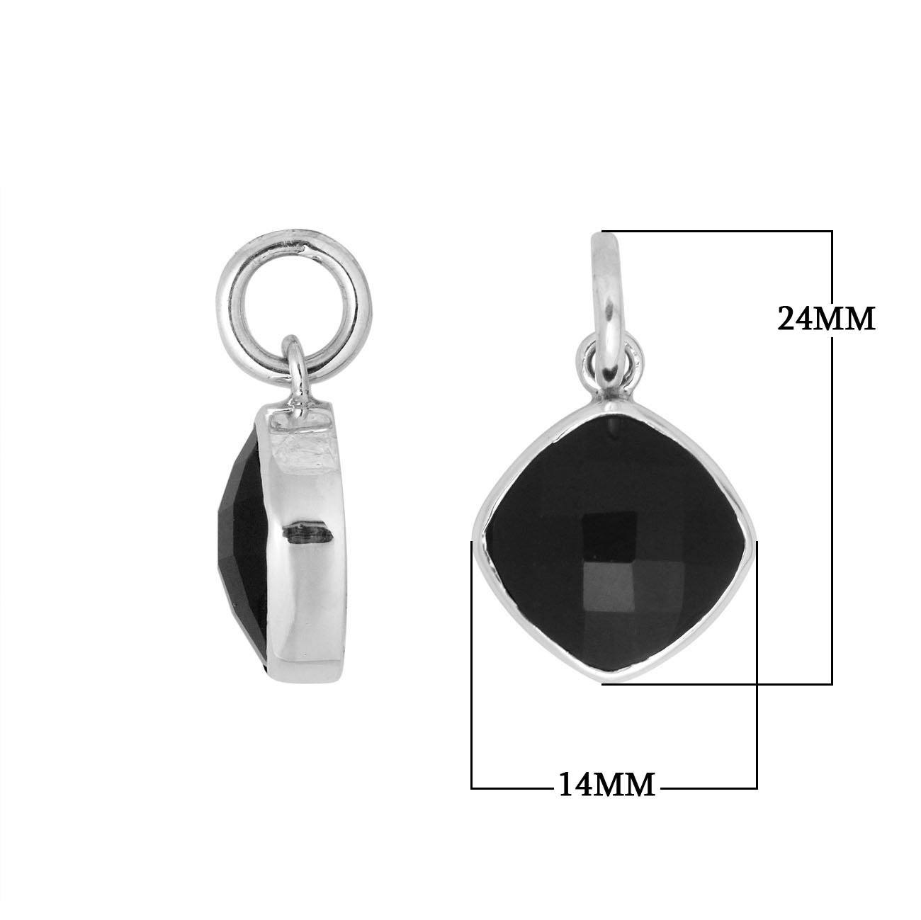 Black Onyx 925 silver cushion-cut pendant for wholesale jewelry orders