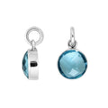Blue Topaz Quartz 925 silver round-cut pendant for wholesale jewelry orders