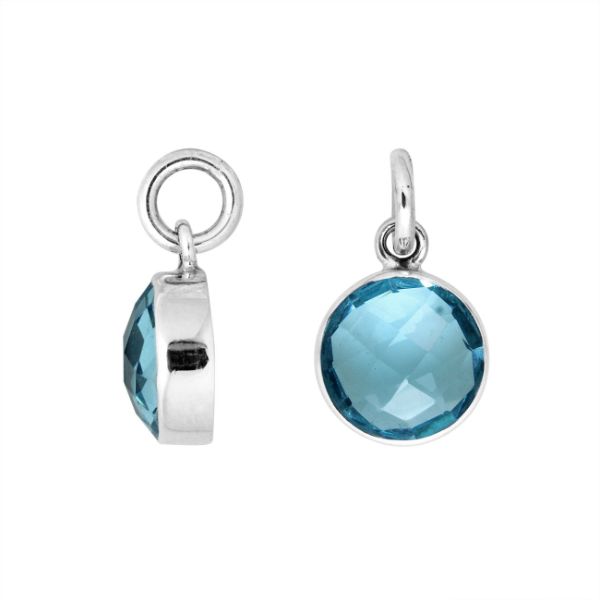 AP-6158-BT Sterling Silver Pendant With Blue Topaz Q. Jewelry Bali Designs Inc 