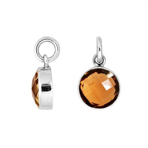 Citrine Quartz 925 silver round-cut pendant for wholesale jewelry orders