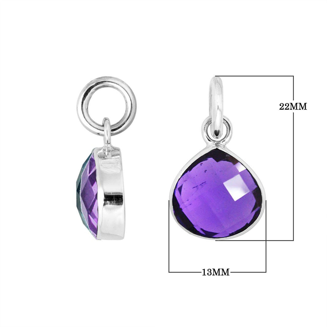 AP-6159-AM Sterling Silver Pear Shape Pendant With Amethyst Q. Jewelry Bali Designs Inc 