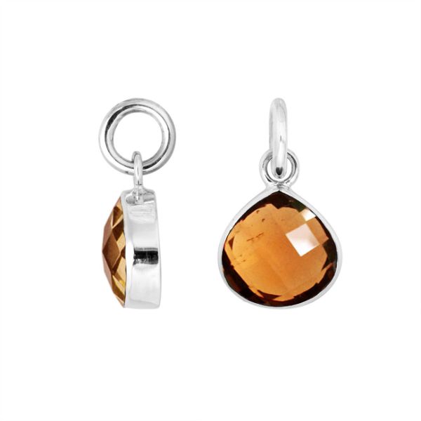 AP-6159-CT Sterling Silver Pear Shape Pendant With Citrine Q. Jewelry Bali Designs Inc 