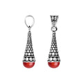 AP-6170-CR Sterling Silver Pendant With Coral Jewelry Bali Designs Inc 