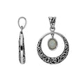 925 Sterling Silver Labradorite Filigree Circle Pendant For Wholesale