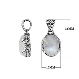 925 Sterling Silver Rainbow Moonstone Tribal Oval Pendant For Wholesale