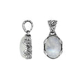 925 Sterling Silver Rainbow Moonstone Tribal Oval Pendant For Wholesale