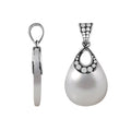 925 Sterling Silver Mother Of Pearl Teardrop Shape Dot Design Pendant For Wholesale