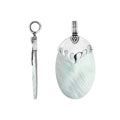925 Sterling Silver Mother Of Pearl Oval Shape Flame Top Pendant For Wholesale