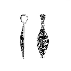 925 Silver Balinese Engraved Designer Oval Pendant For Wholesale Jewelry Collection
