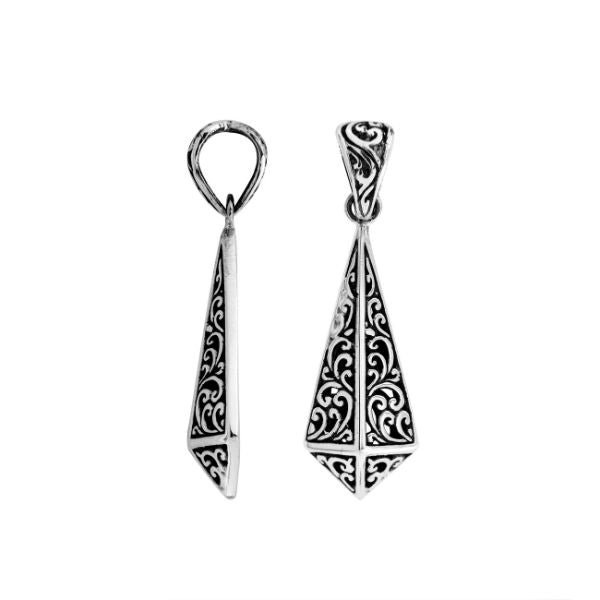 AP-6193-S Sterling Silver Pendant With Plain Silver Jewelry Bali Designs Inc 